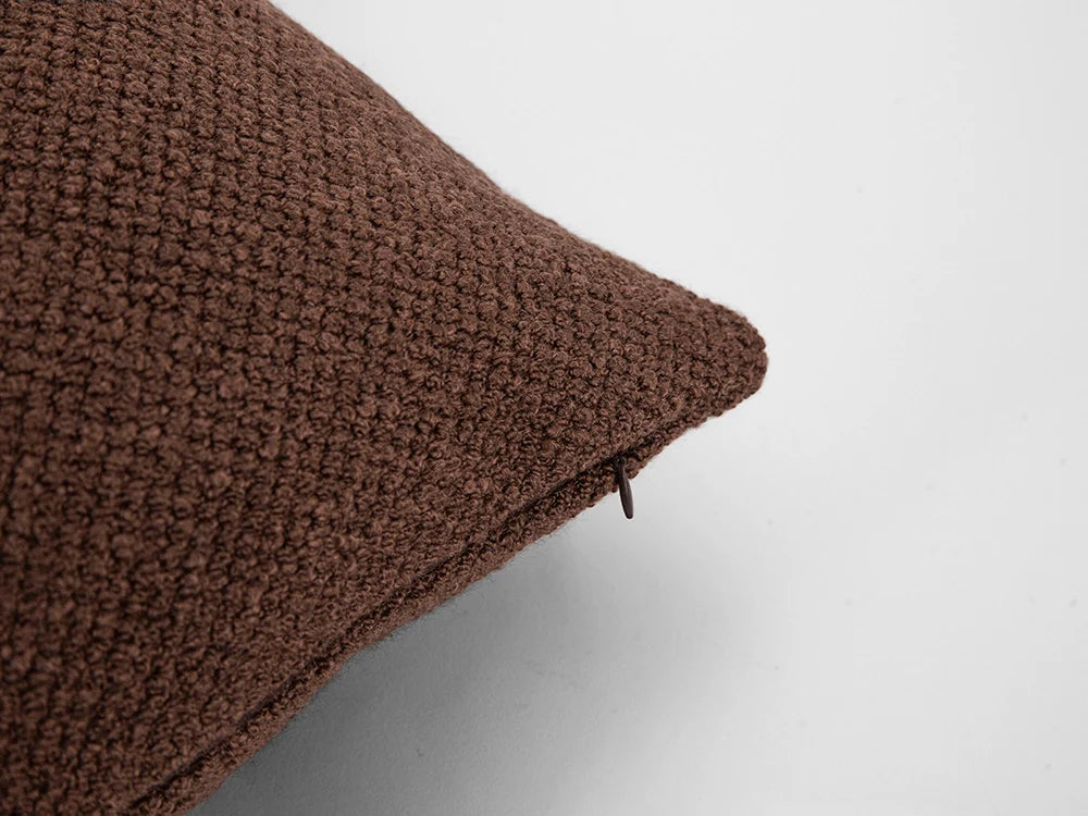 Dark Cognac Boucle Pillow Cover