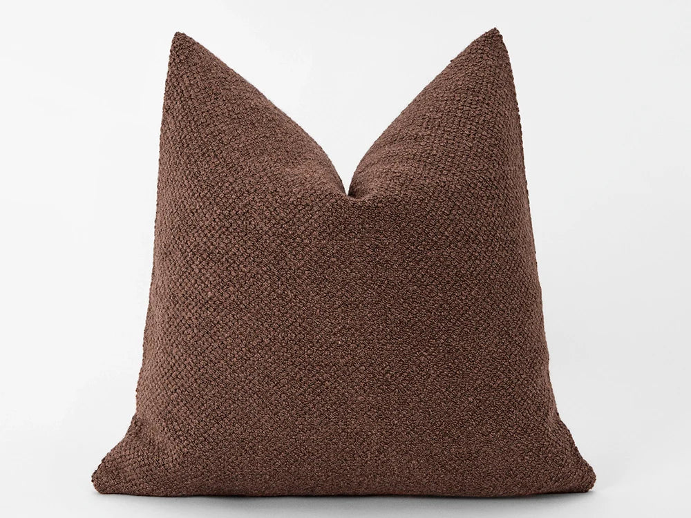 Dark Cognac Boucle Pillow Cover