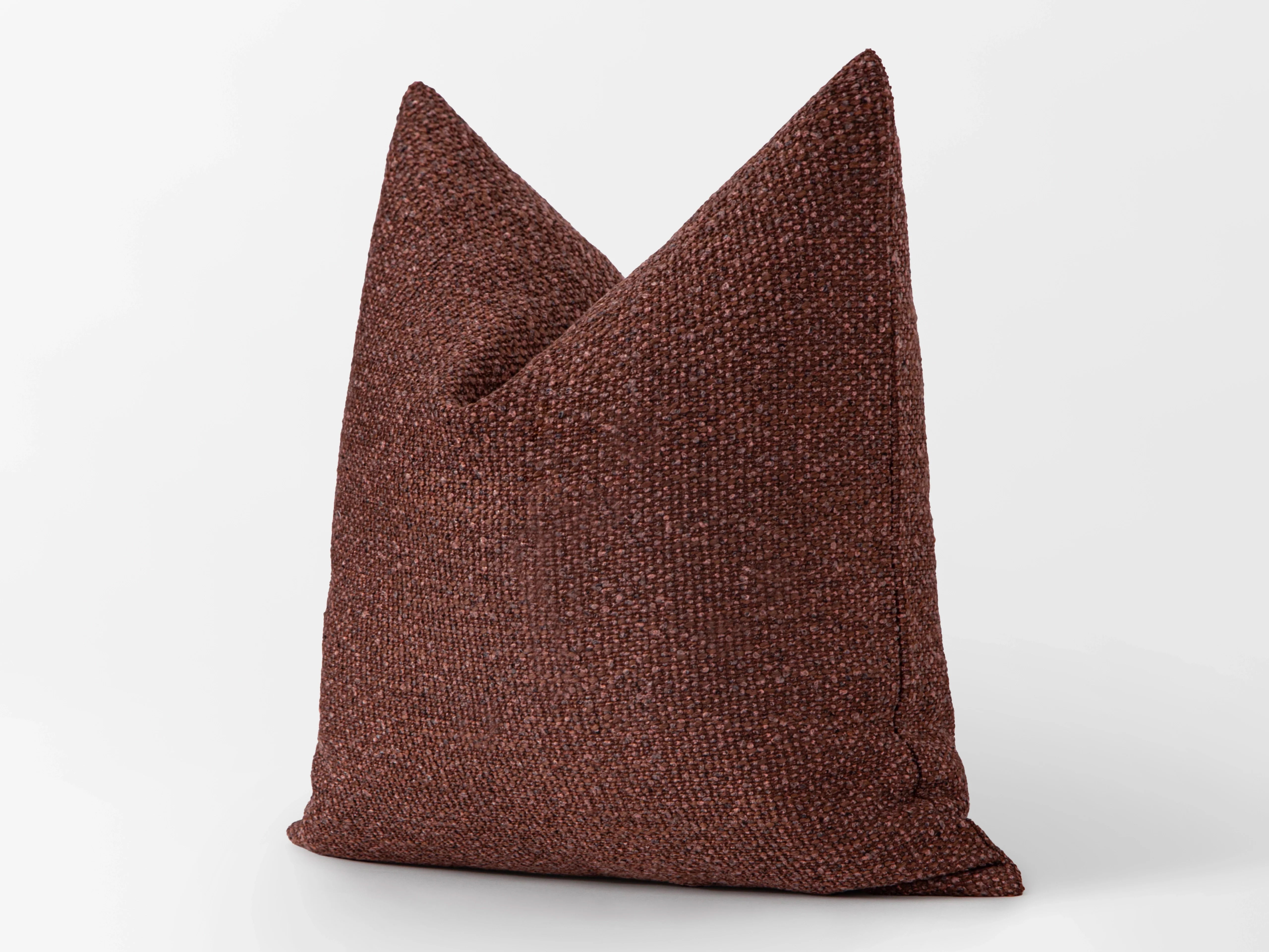 Copper Rose Textured Pillow Cover