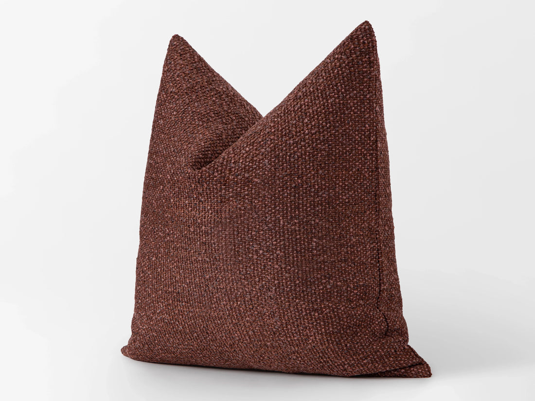 Copper Rose Textured Pillow Cover