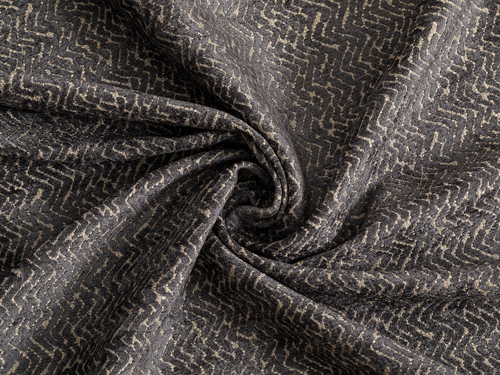 Dark Gray Chevron Upholstery Fabric - Textured & Durable