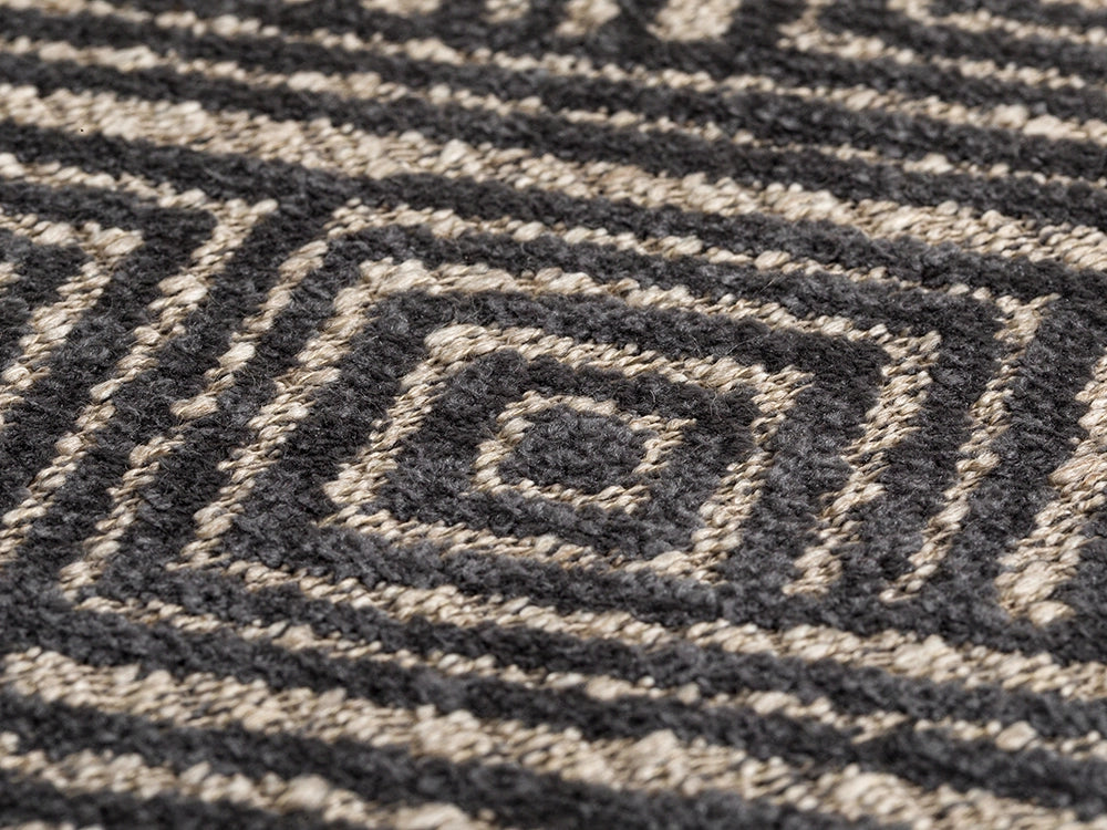 Dark Gray Geometric Upholstery Fabric – Textured & Soft