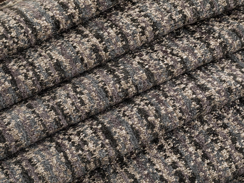 Dark Gray Textured Upholstery Fabric - Woven & Striped