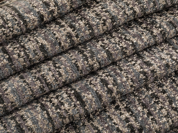 Dark Gray Textured Upholstery Fabric - Woven & Striped