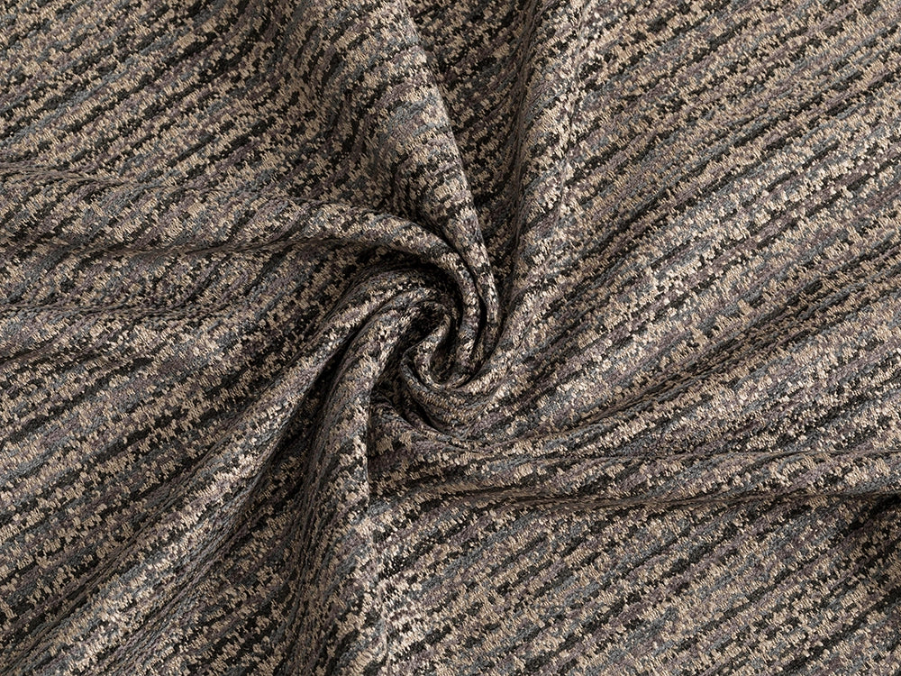 Dark Gray Textured Upholstery Fabric - Woven & Striped