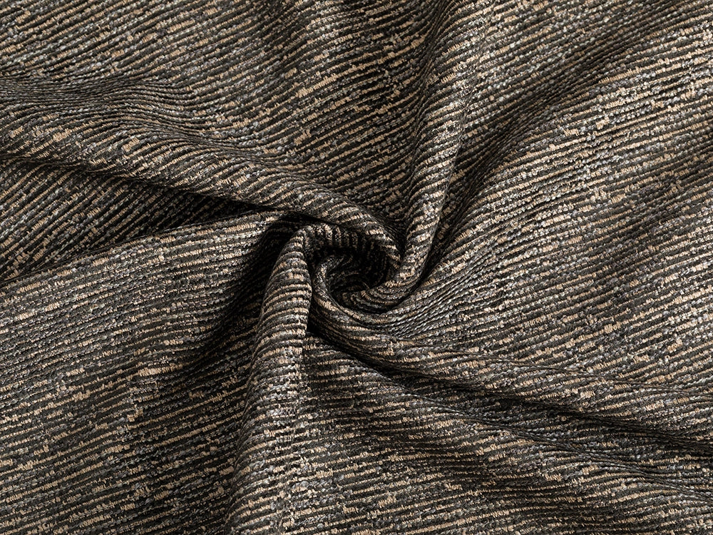 Dark Gray Striped Upholstery Fabric - Woven & Textured