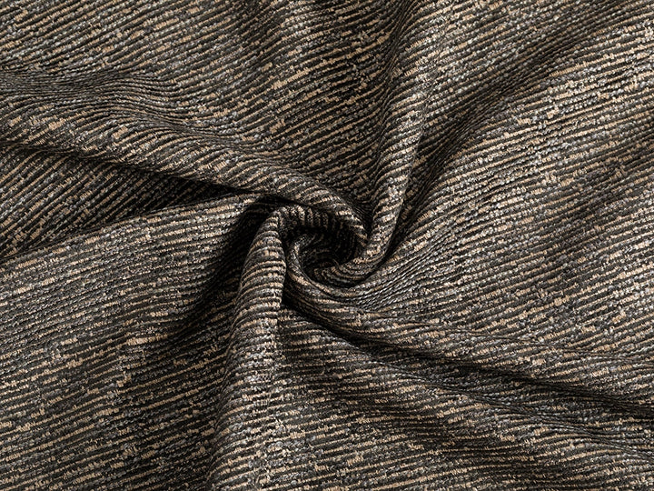 Dark Gray Striped Upholstery Fabric - Woven & Textured