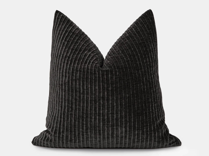Dark Gray Corduroy Pillow Cover