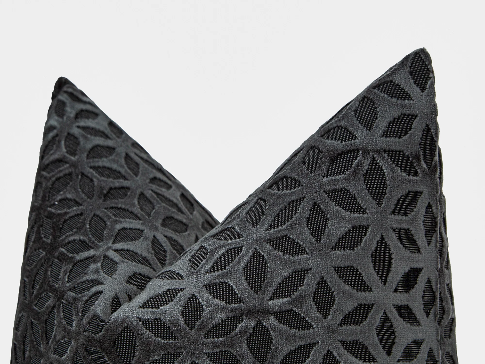 Dark Gray Geometric Velvet Pillow Cover