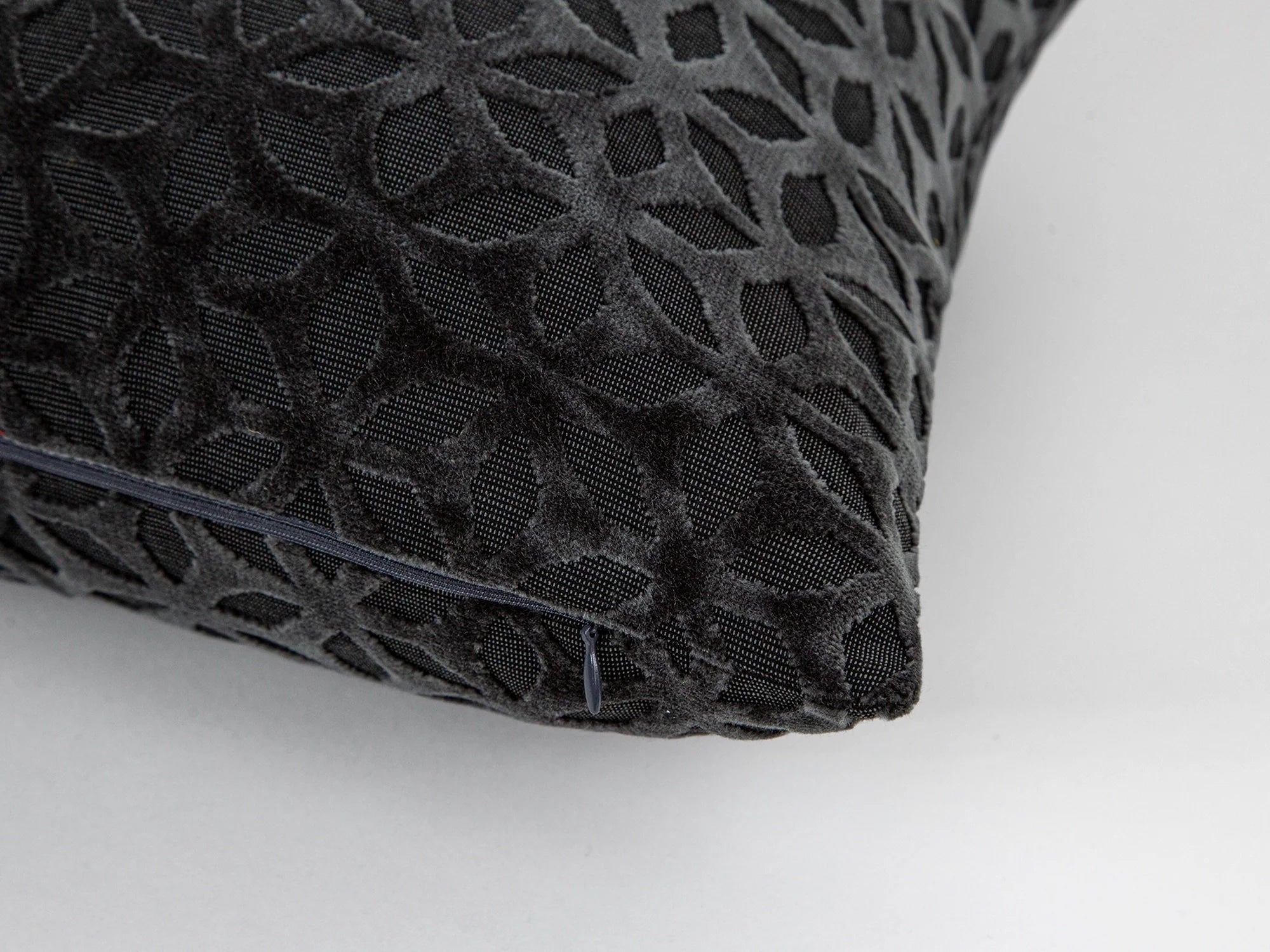 Dark Gray Geometric Velvet Pillow Cover