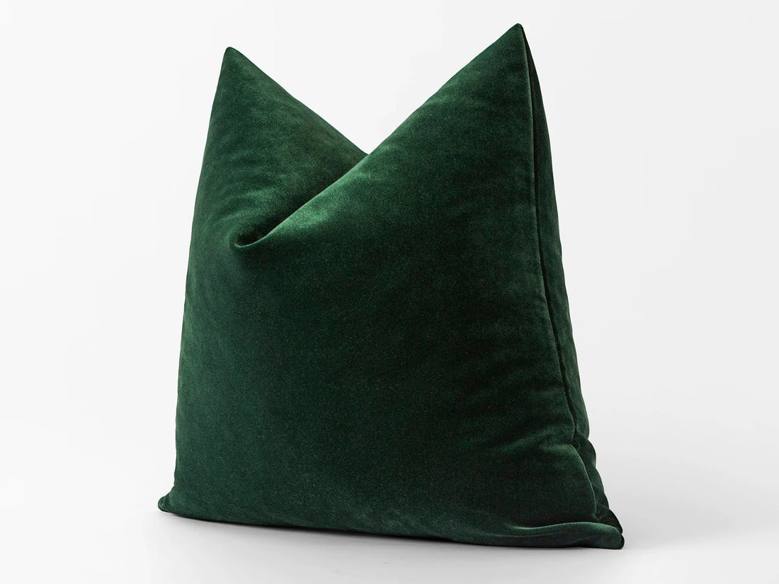 Dark Green Velvet Pillow Cover