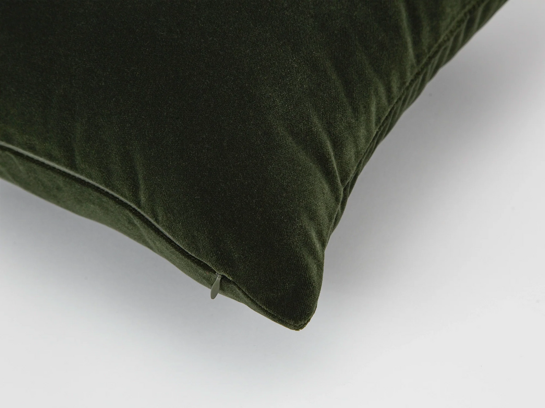 Dark Moss Green Velvet Pillow Cover