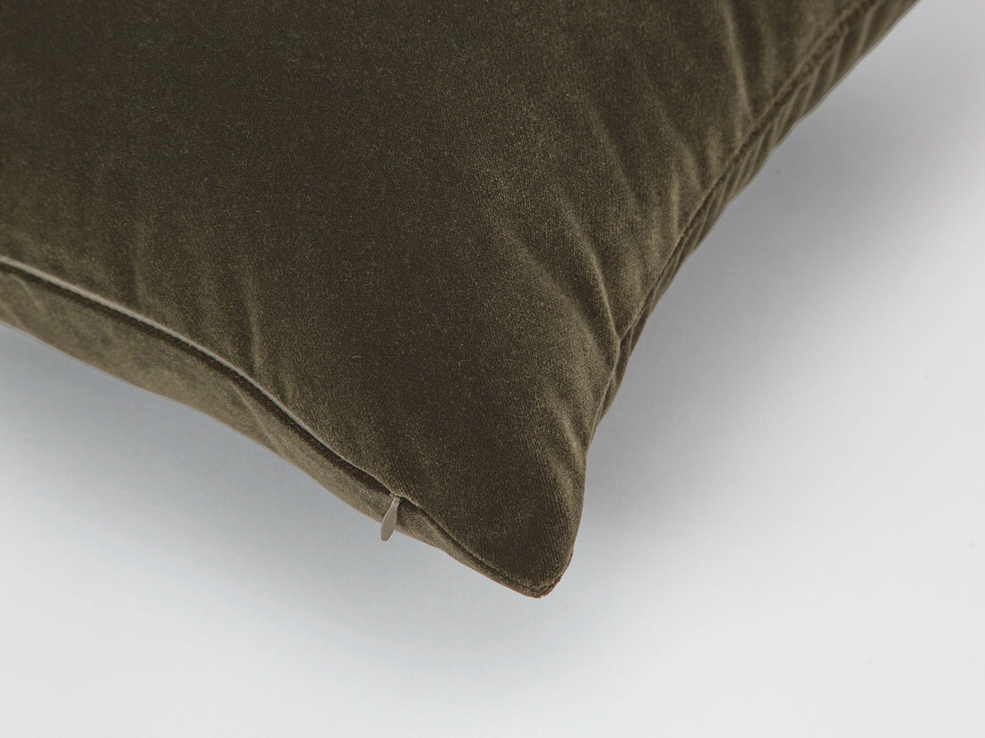 Dark Moss Green Velvet Pillow Cover