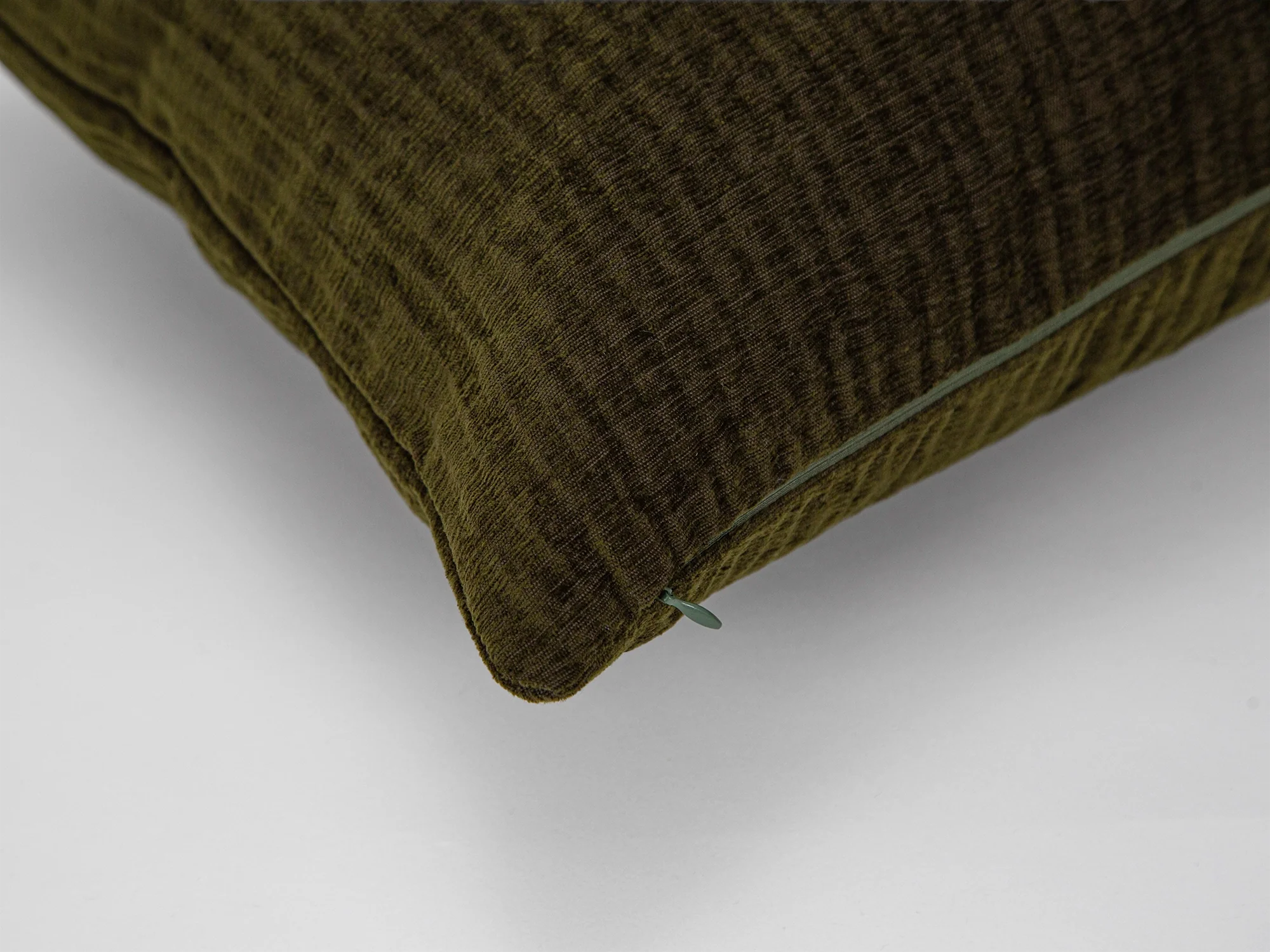 Dark Olive Textured Pillow Cover