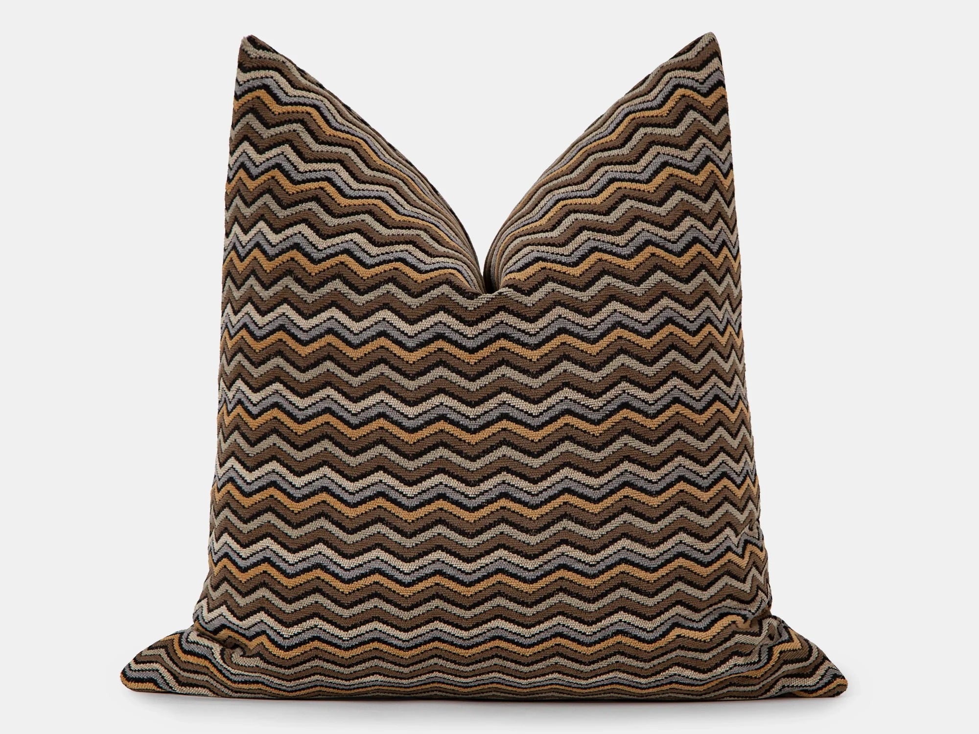 Dark Taupe Chevron Pillow Cover