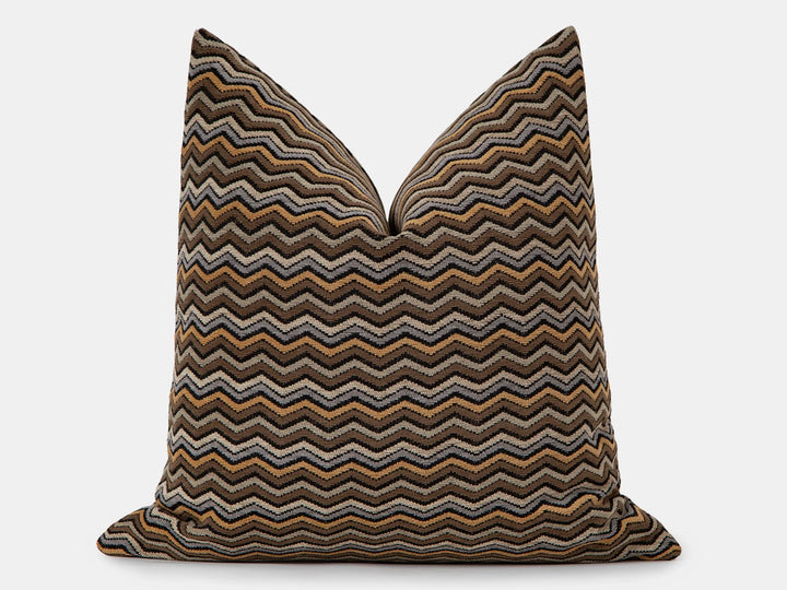 Dark Taupe Chevron Pillow Cover