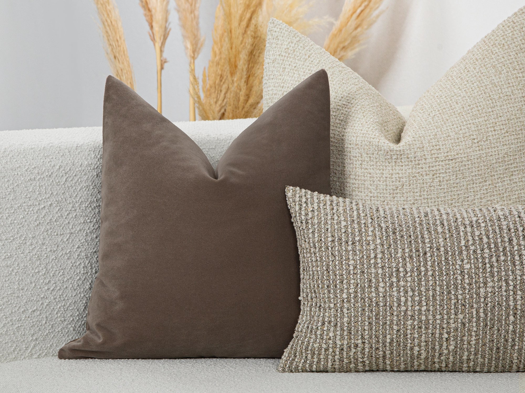 Dark Taupe Velvet Pillow Cover