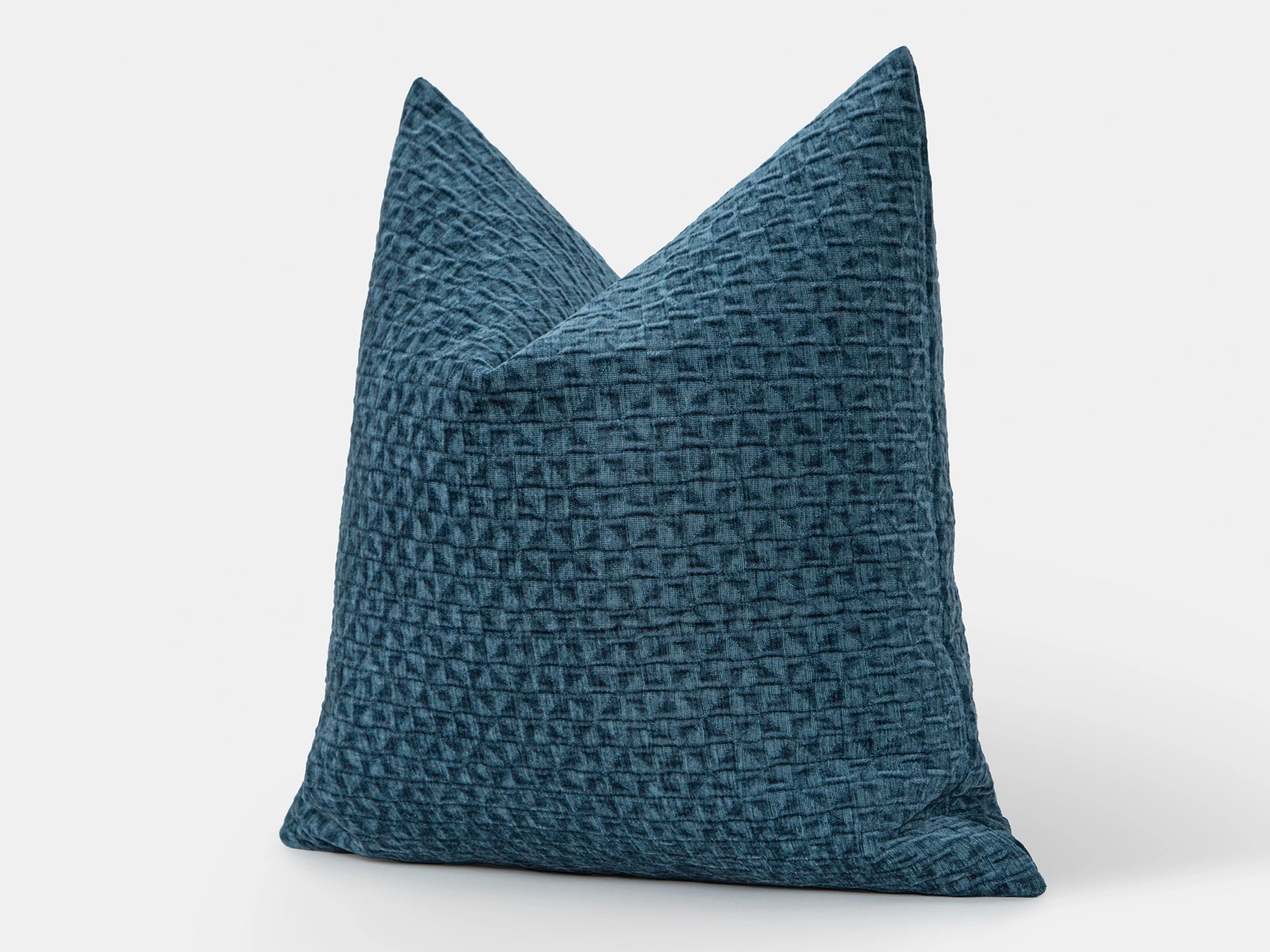 Dark Teal Textured Lattice Pillow Cover