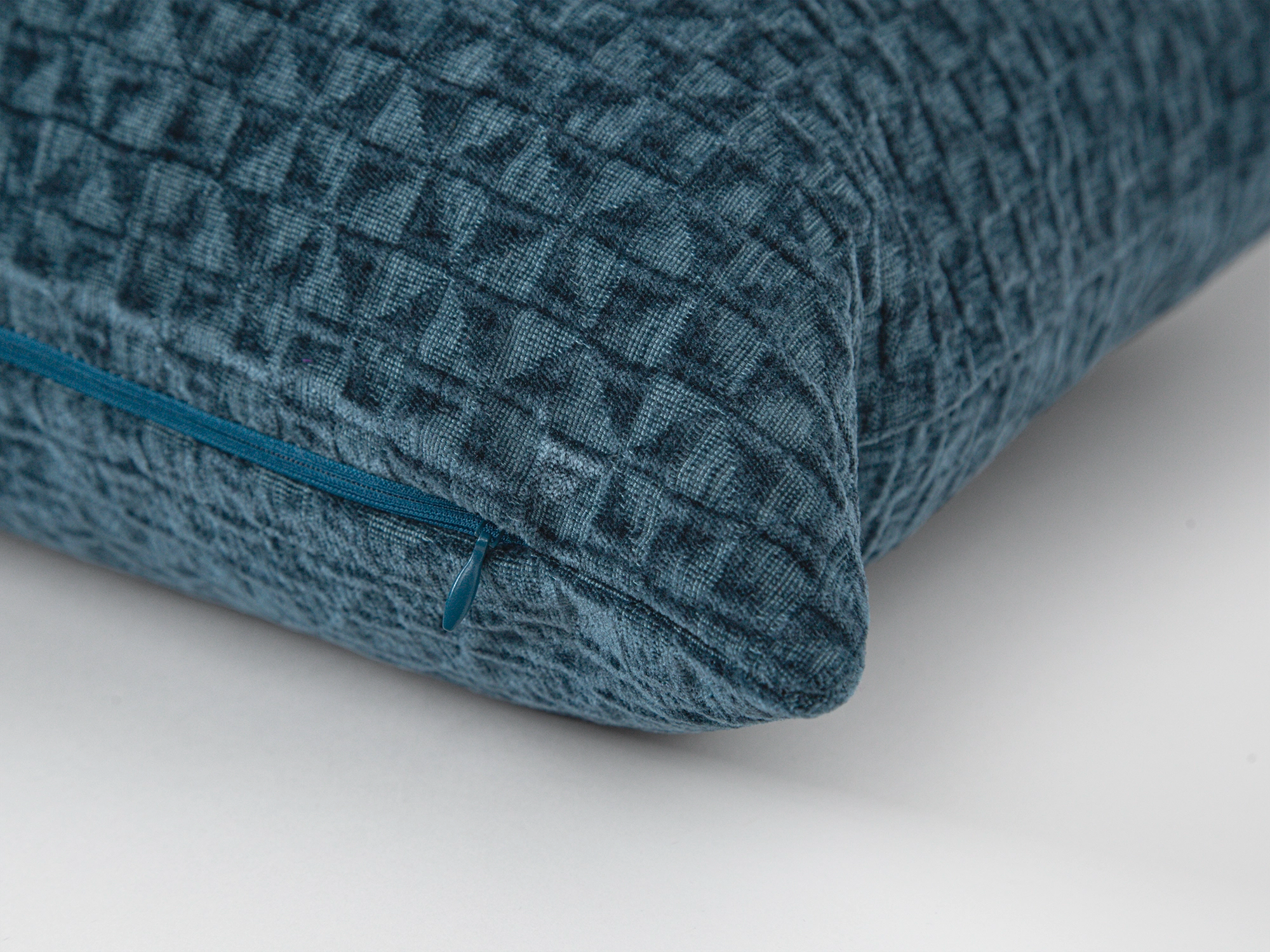 Dark Teal Textured Lattice Pillow Cover