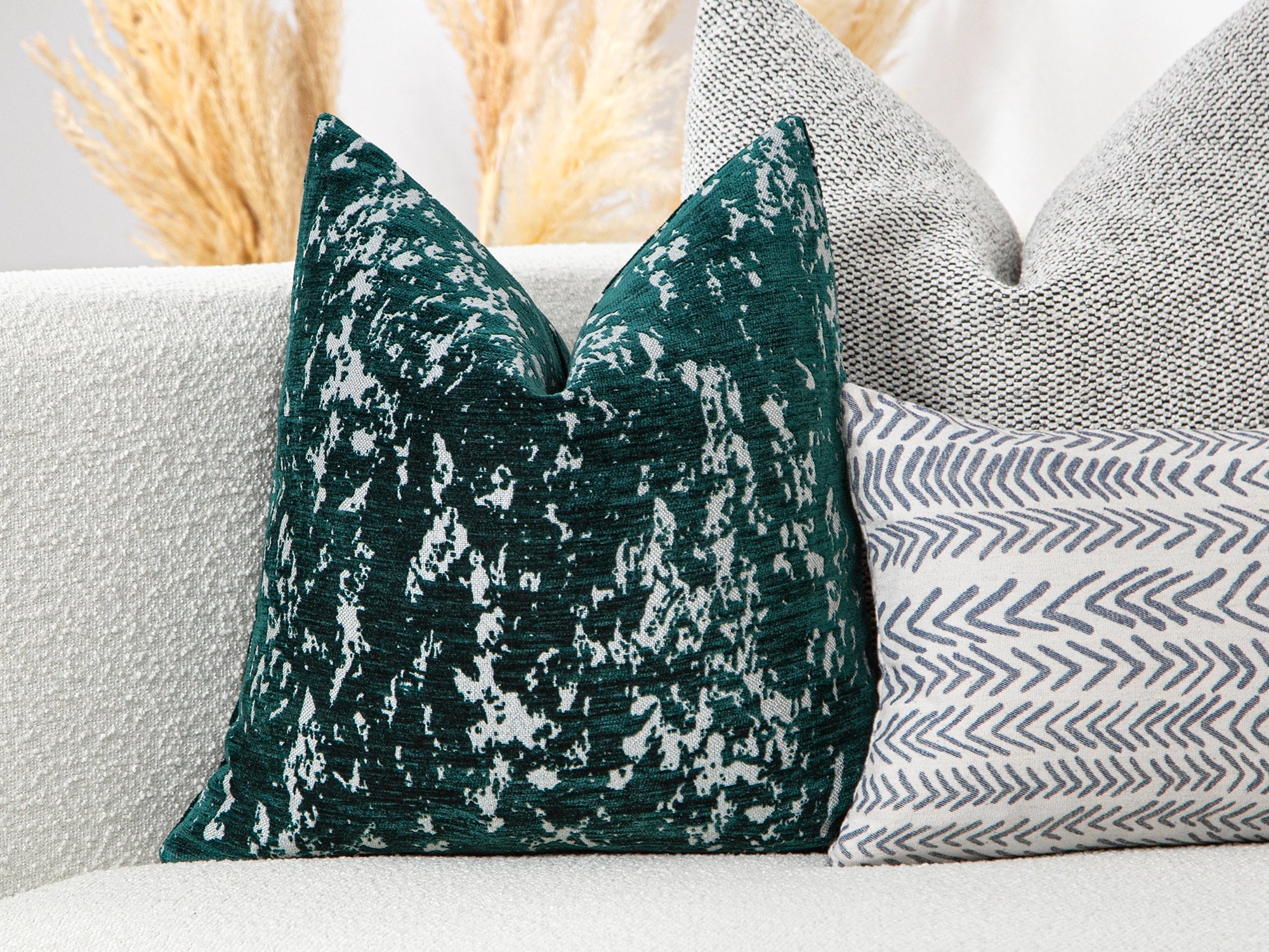 Teal Abstract Textured Pillow Cover
