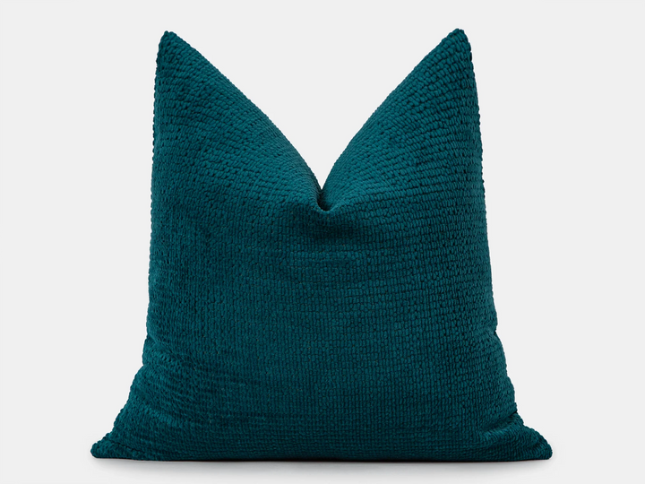 Dark Teal Textured Pillow Cover