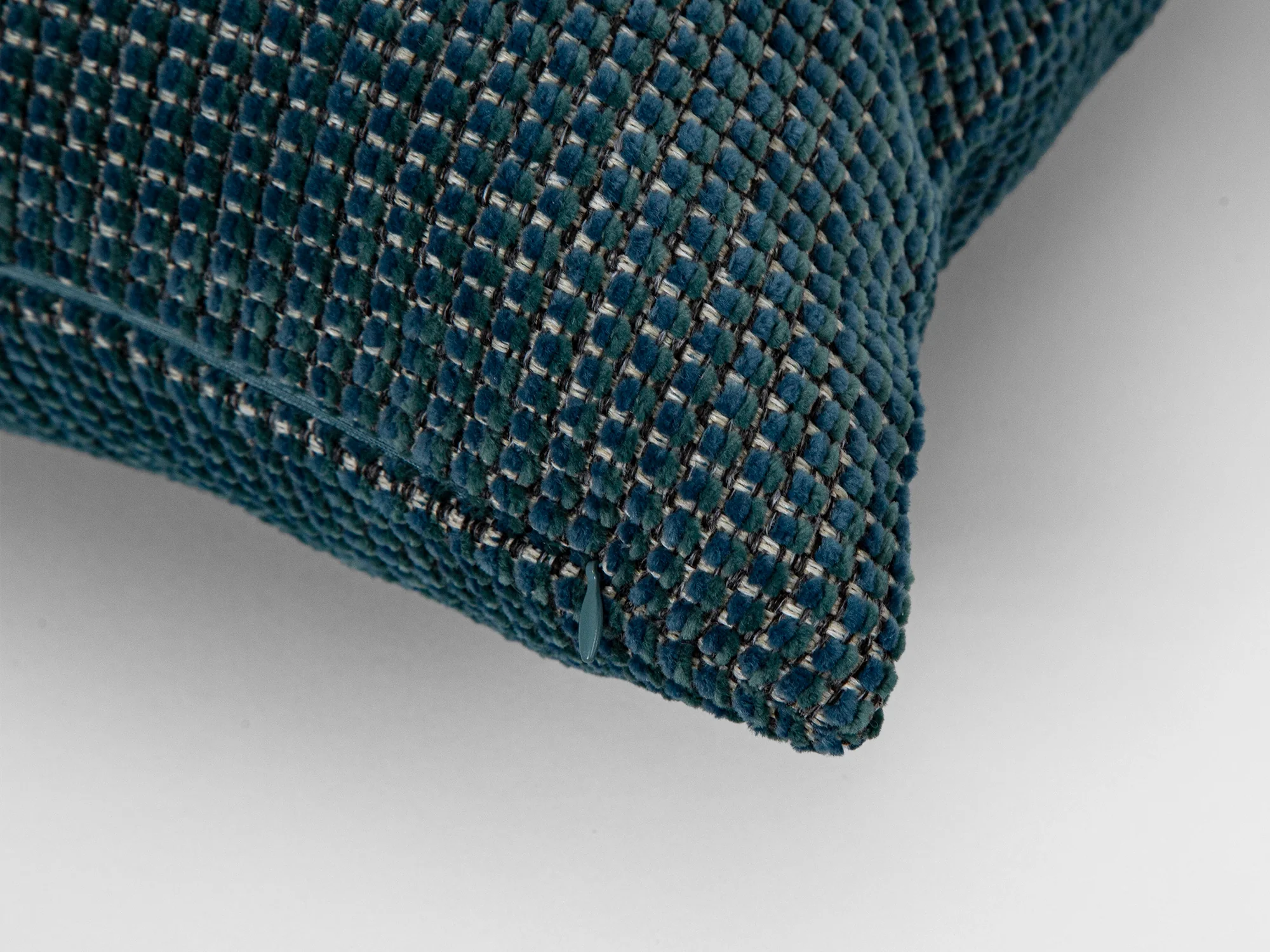 Dark Teal Woven Pillow Cover
