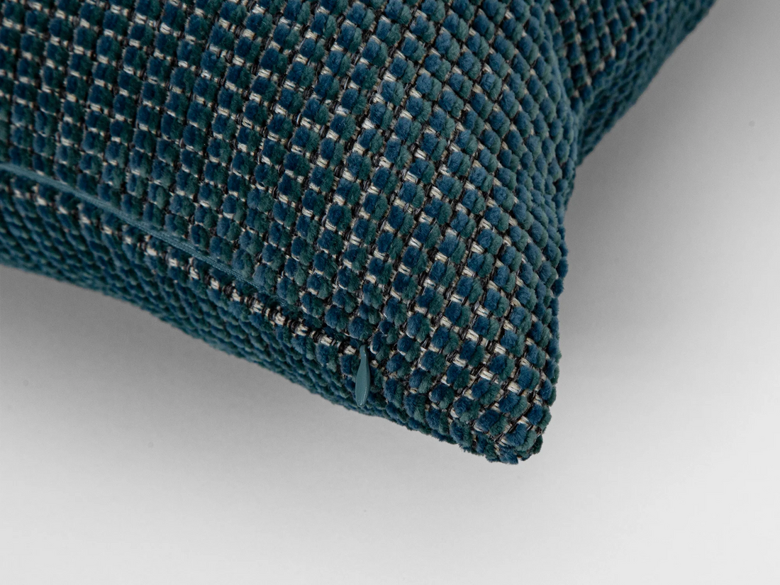 Dark Teal Woven Pillow Cover