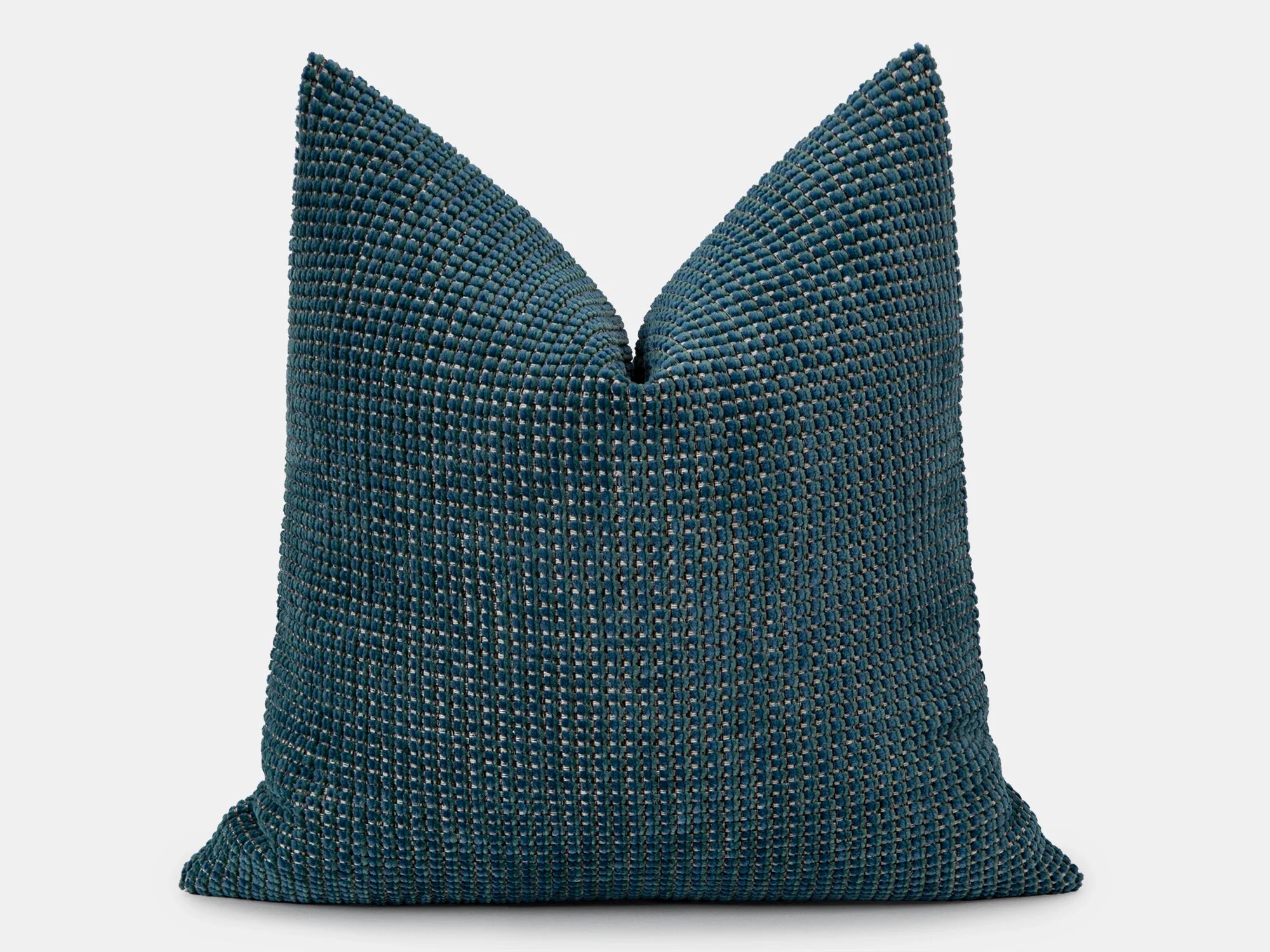 Dark Teal Woven Pillow Cover