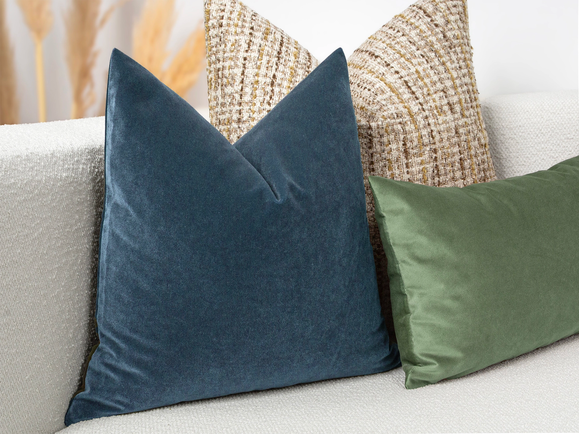 Dusty Blue Velvet Pillow Cover