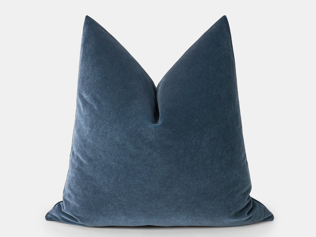 Dusty Blue Velvet Pillow Cover