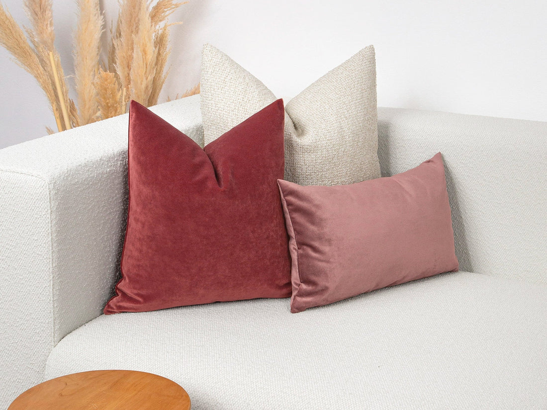 Dark Rose Velvet Pillow Cover