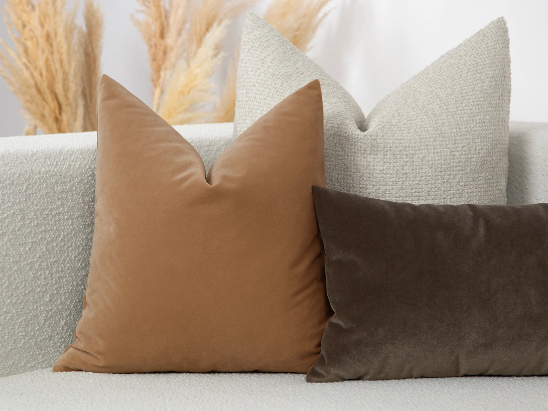 Deep Beige Velvet Pillow Cover