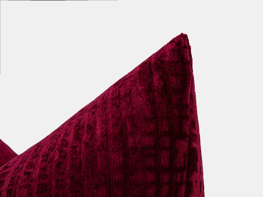 Deep Berry Textured Velvet Pillow Cover