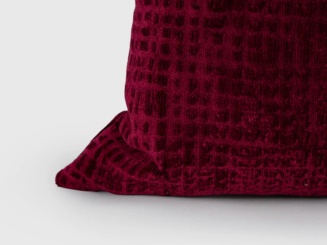 Deep Berry Textured Velvet Pillow Cover