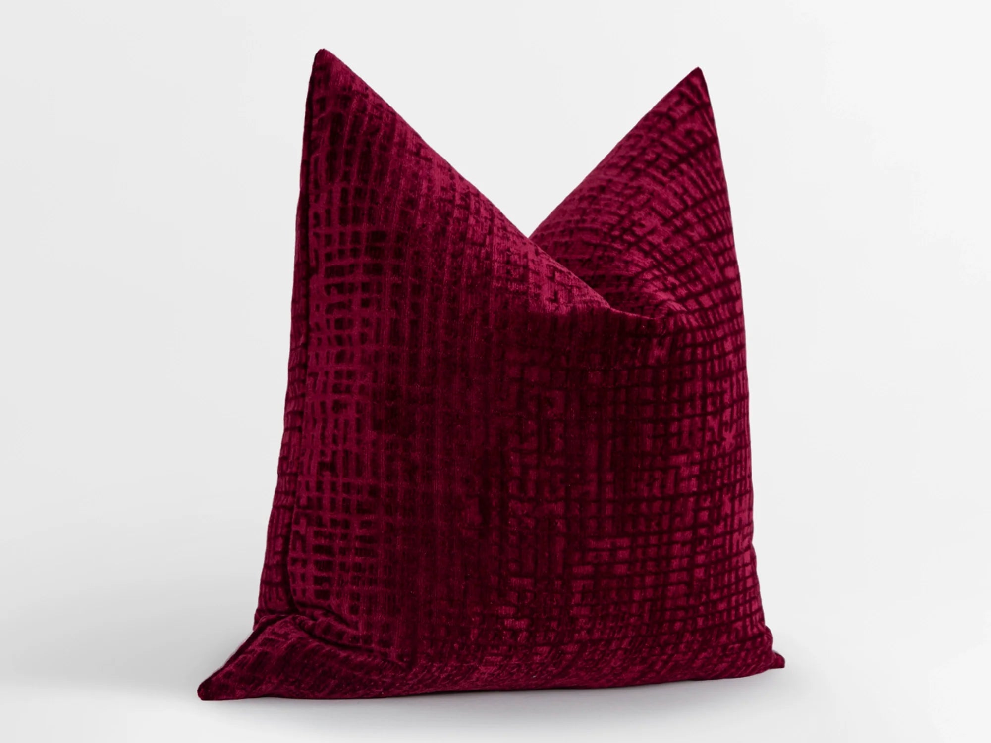 Deep Berry Textured Velvet Pillow Cover