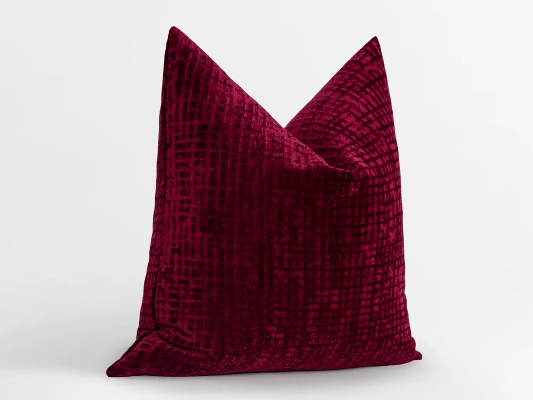 Deep Berry Textured Velvet Pillow Cover