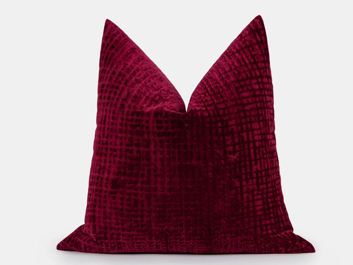 Deep Berry Textured Velvet Pillow Cover