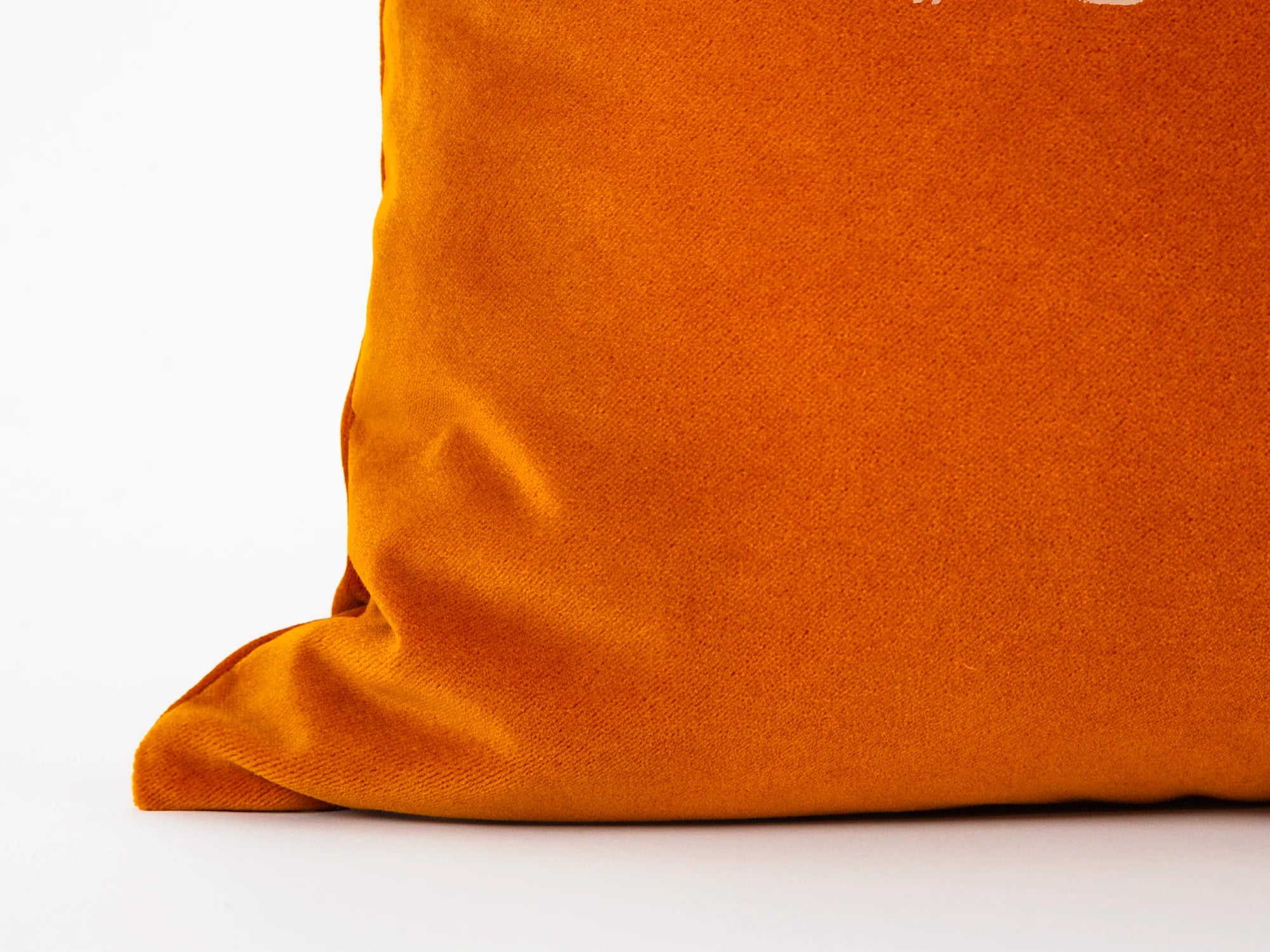 Deep Orange Velvet Pillow Cover