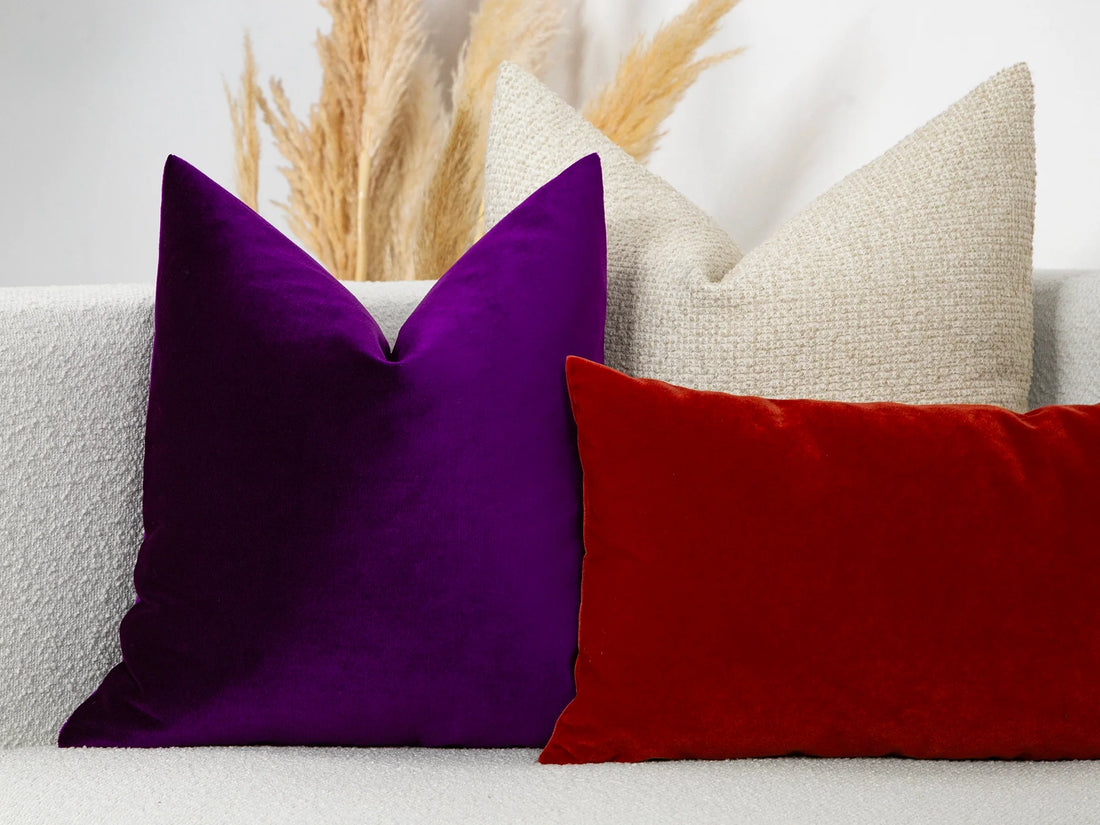 Deep Purple Velvet Pillow Cover