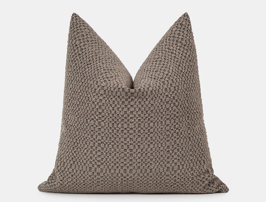 Taupe Tactile Textured Pillow Cover - District