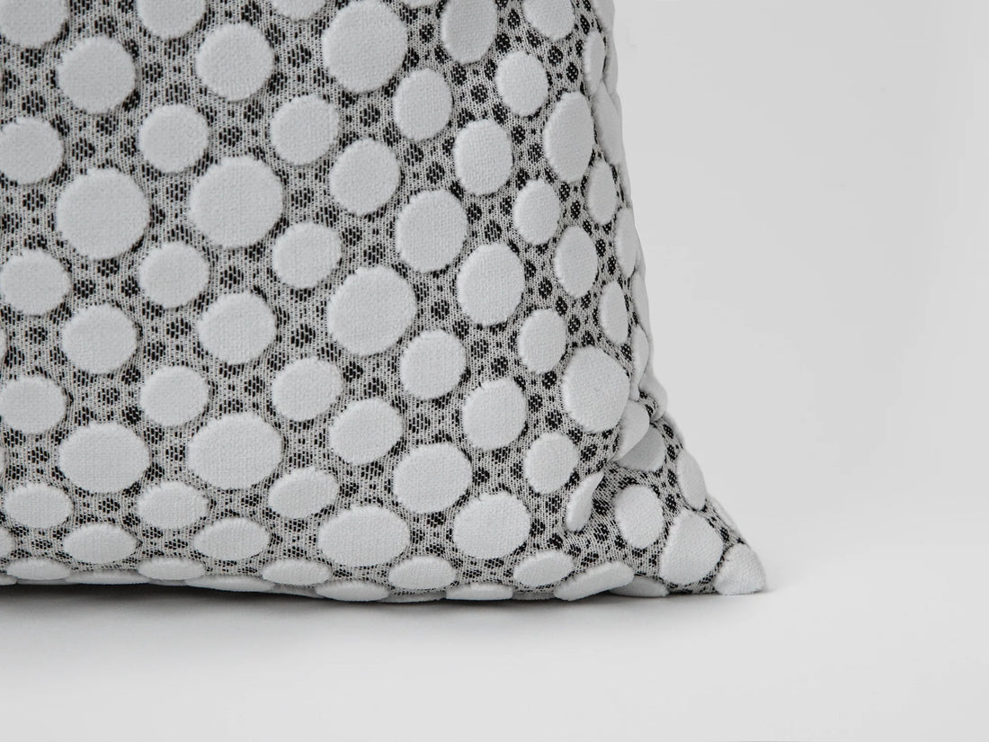 Chalk White Dotted Textured Pillow Cover