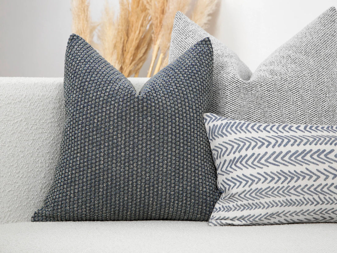 Dusty Blue Dotted Textured Pillow Cover