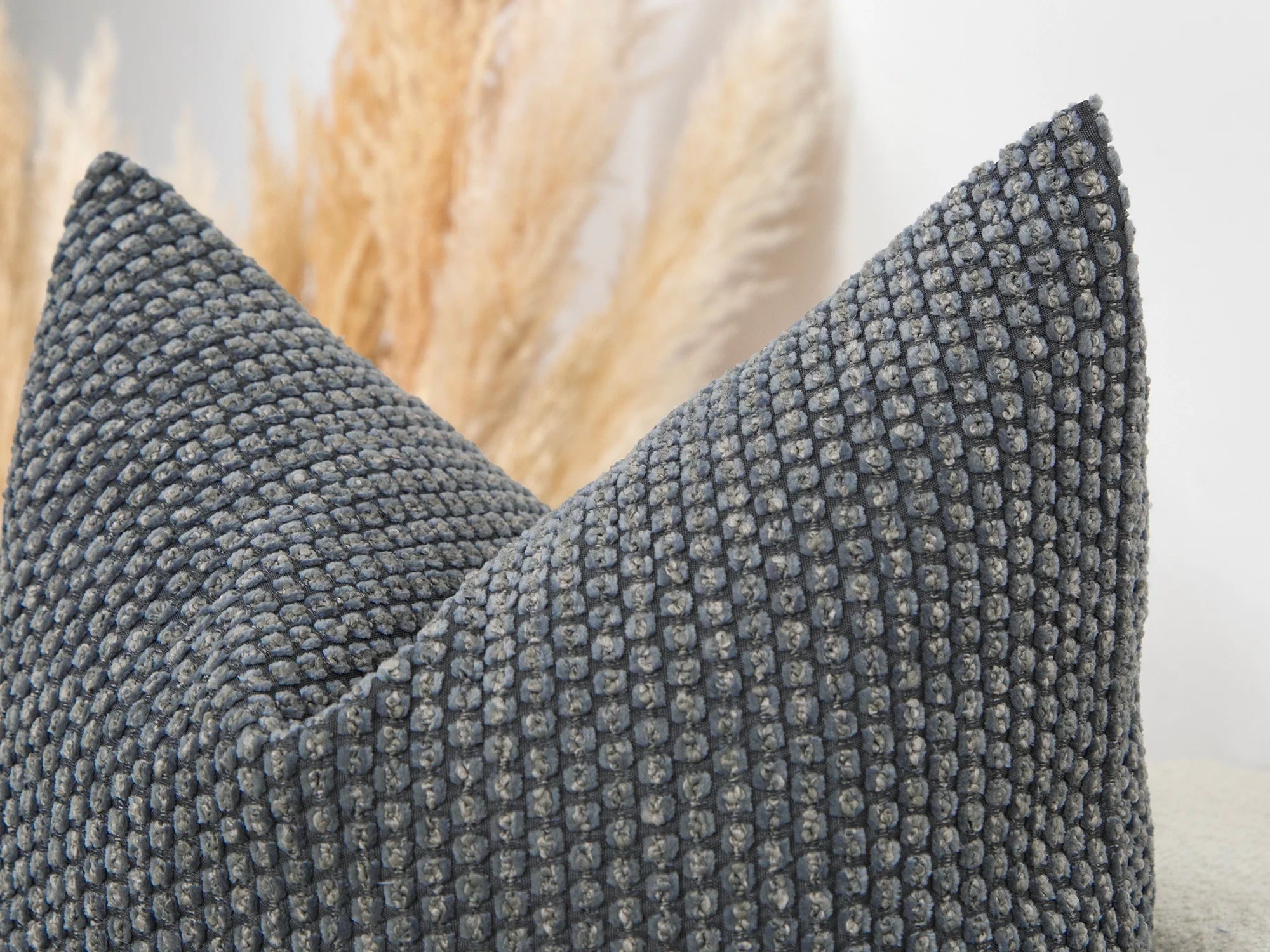 Dusty Blue Dotted Textured Pillow Cover