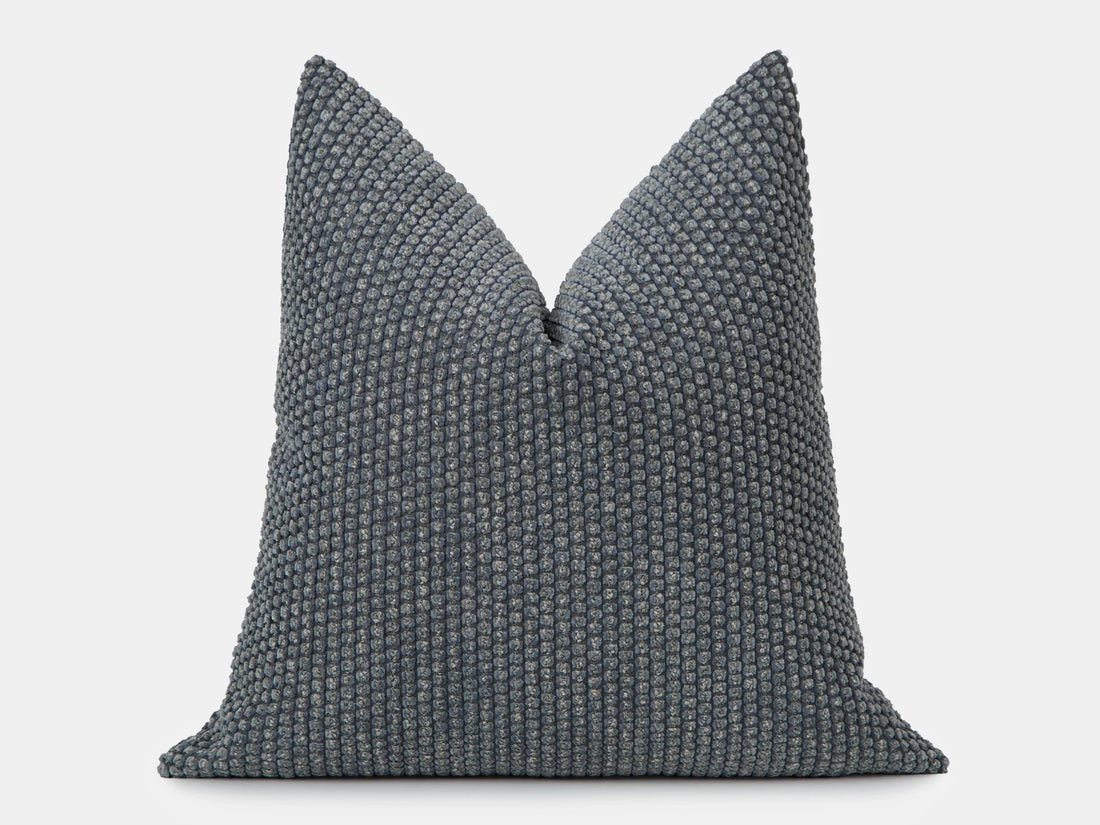 Dusty Blue Dotted Textured Pillow Cover