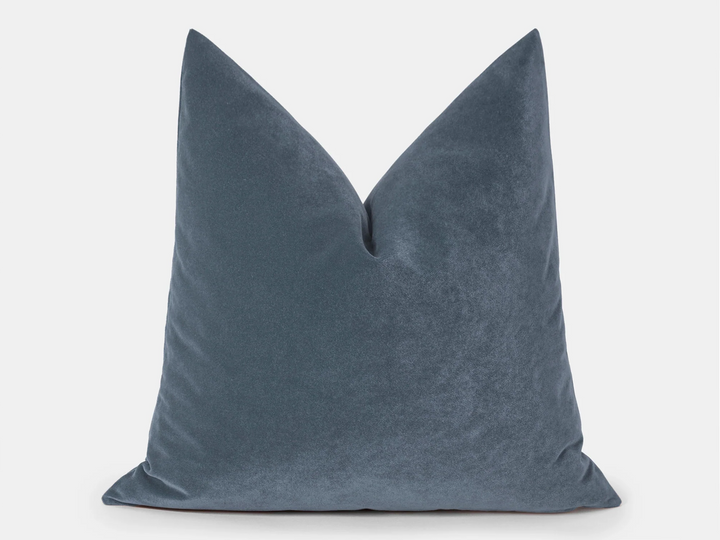 Dusty Blue Velvet Pillow Cover