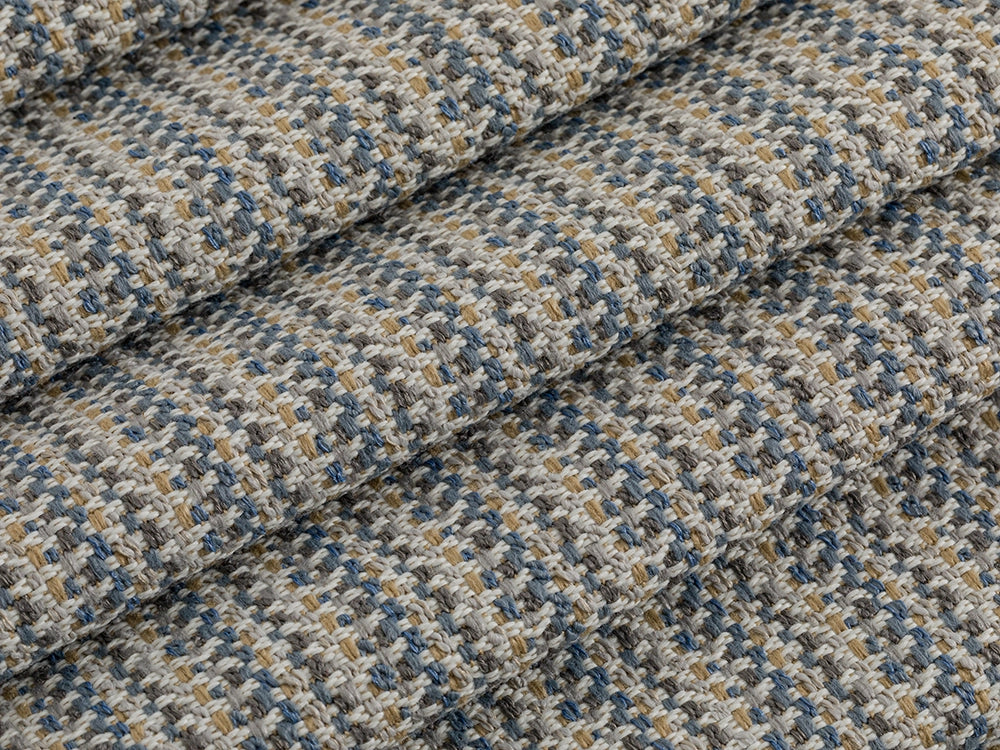 Dusty Blue Outdoor Upholstery Fabrics - Linen Look & Woven