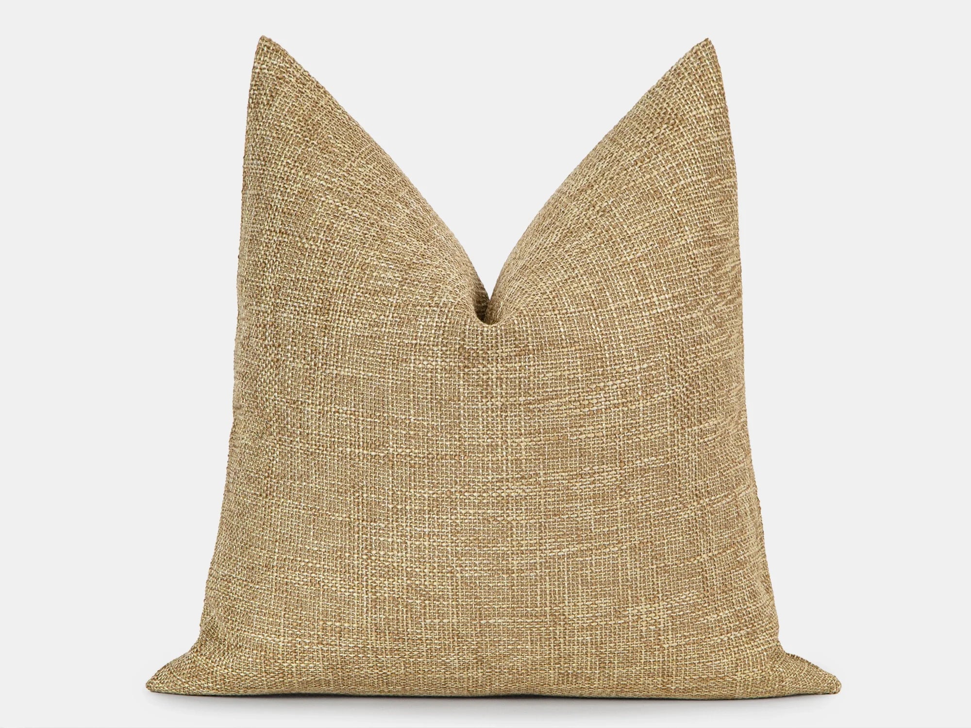 Dusty Gold Woven Linen Pillow Cover