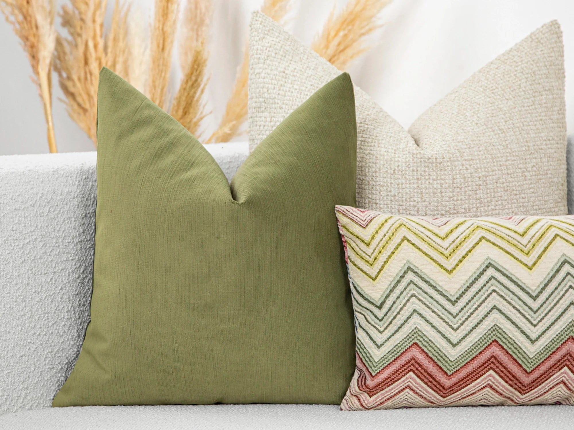 Dusty Olive Velvet Pillow Cover