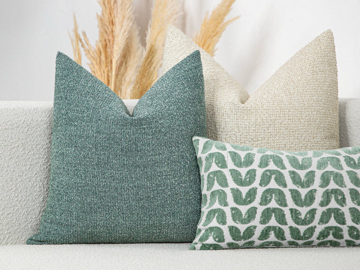 Dusty Sea Blue Textured Pillow Cover