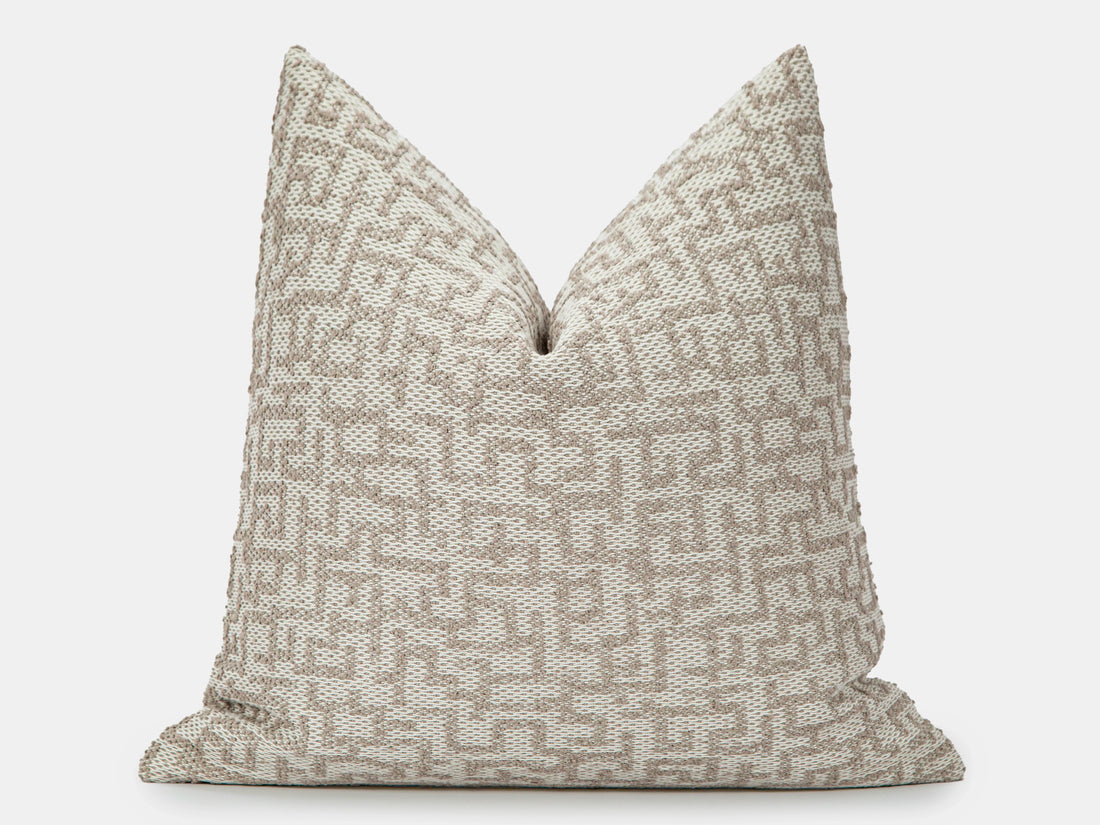Beige Artisan Geometric Pillow Cover